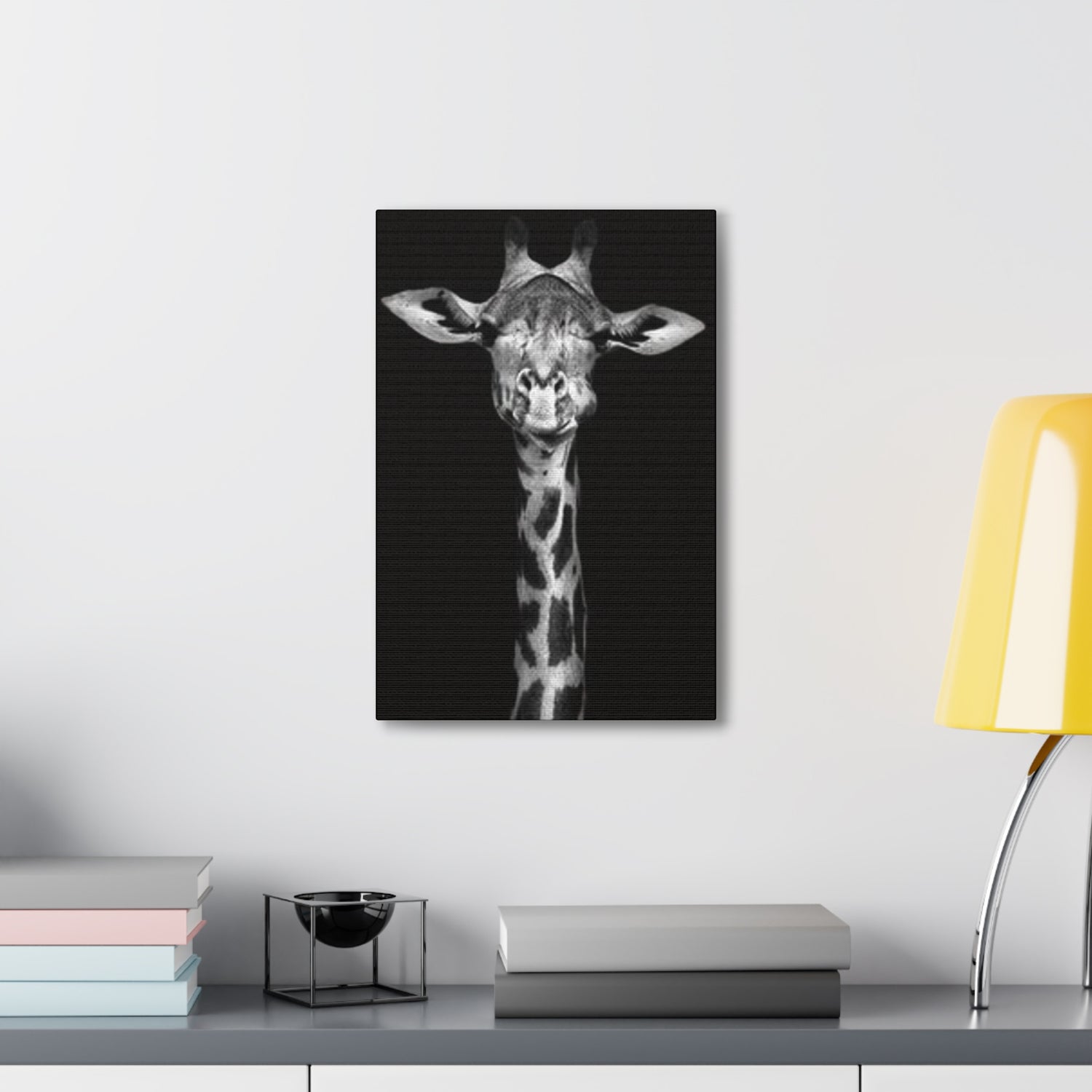 Giraffe Black Canvas -  Fabric Giraffe Wall Canvases for Indoor