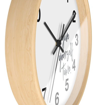 Wooden Frame Time Clock - Give Yourself Wall Clock for Indoor