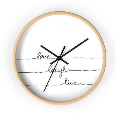 Unique Love Laugh Live Clock - Wooden Frame Wall Clock