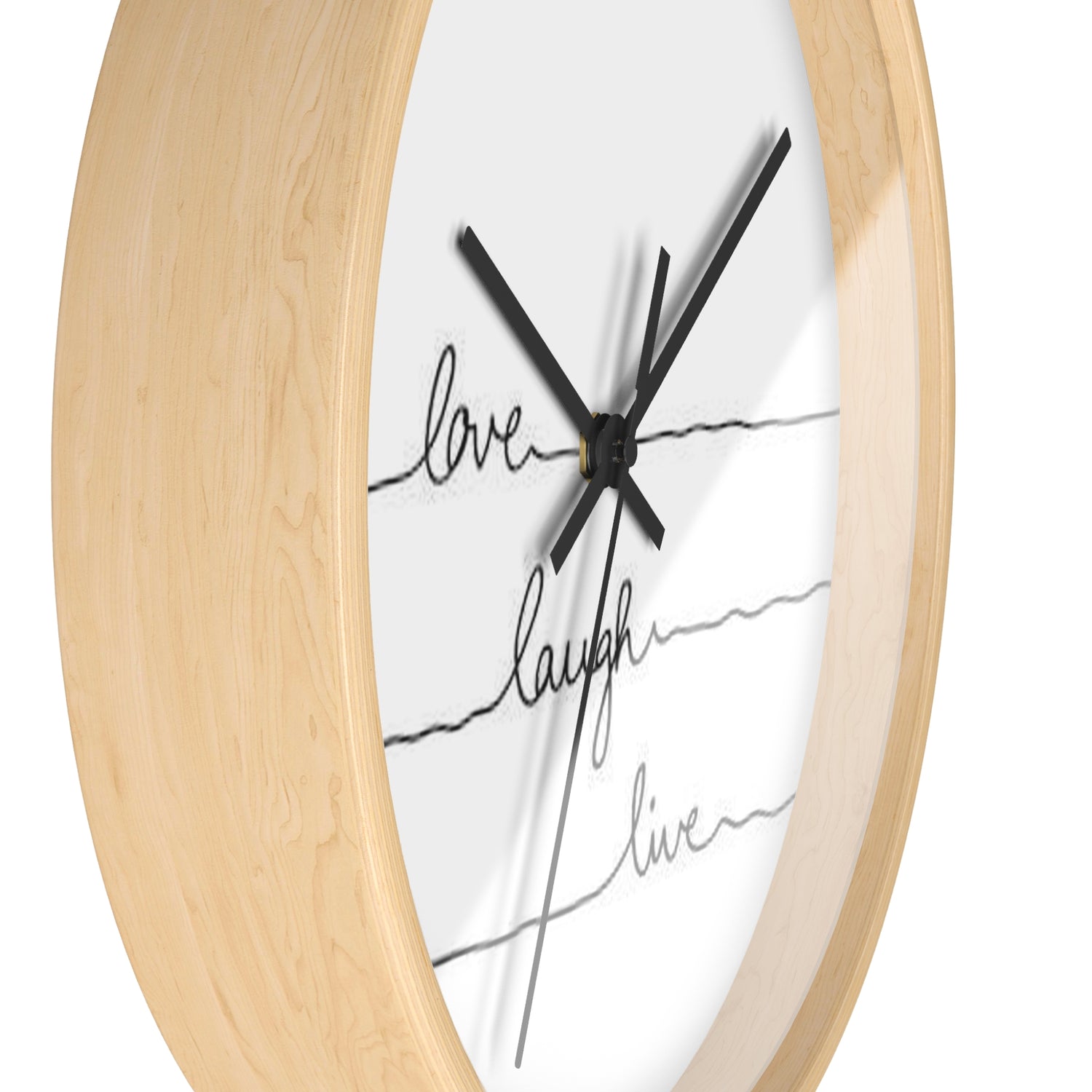 Unique Love Laugh Live Clock - Wooden Frame Wall Clock