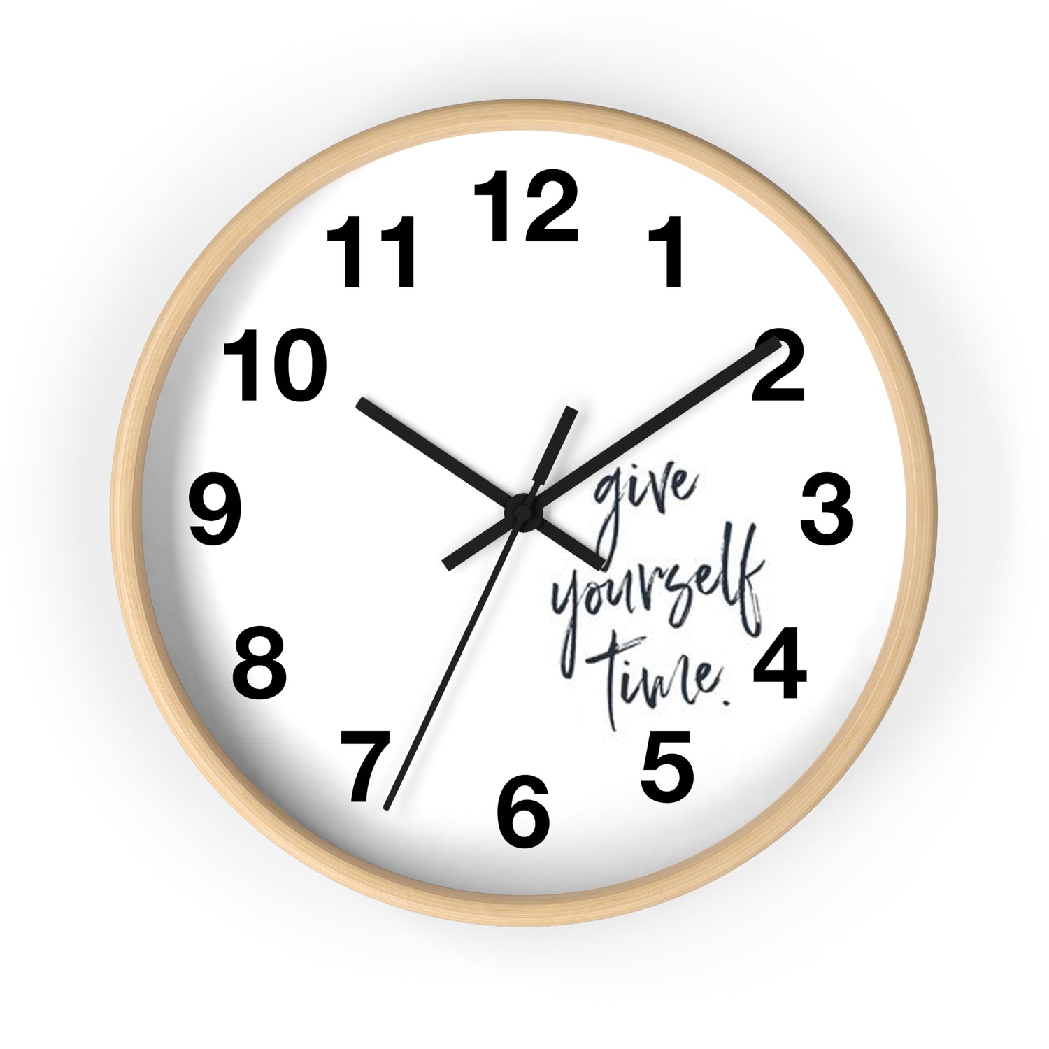 Wooden Frame Time Clock - Give Yourself Wall Clock for Indoor