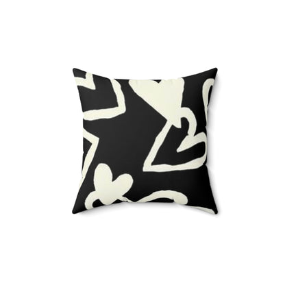 HEARTS PILLOW  BLACK AND WHITE