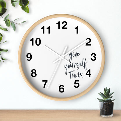 Wooden Frame Time Clock - Give Yourself Wall Clock for Indoor