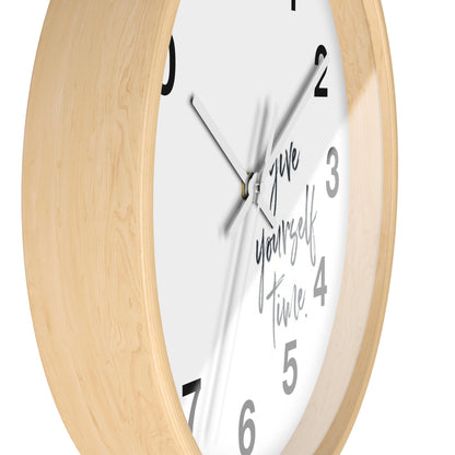 Wooden Frame Time Clock - Give Yourself Wall Clock for Indoor