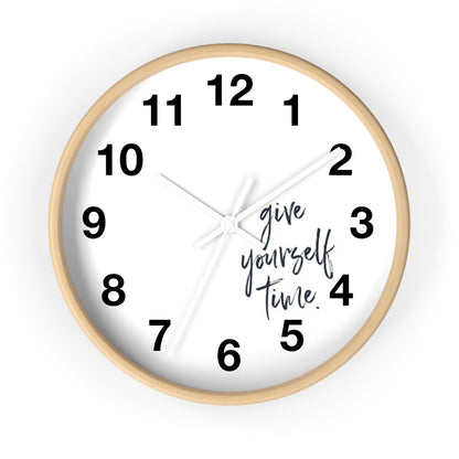 Wooden Frame Time Clock - Give Yourself Wall Clock for Indoor