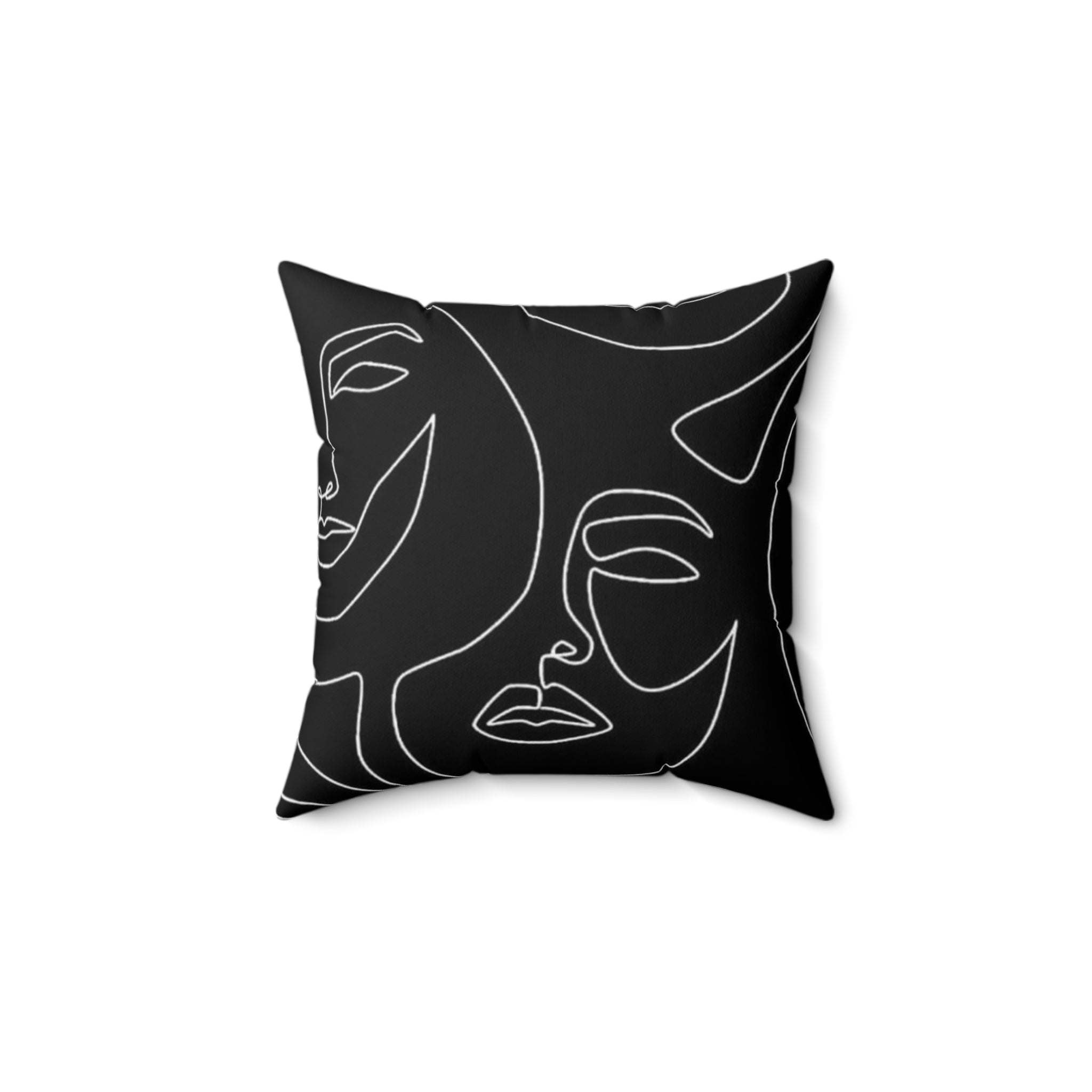 Lips Black Pillow