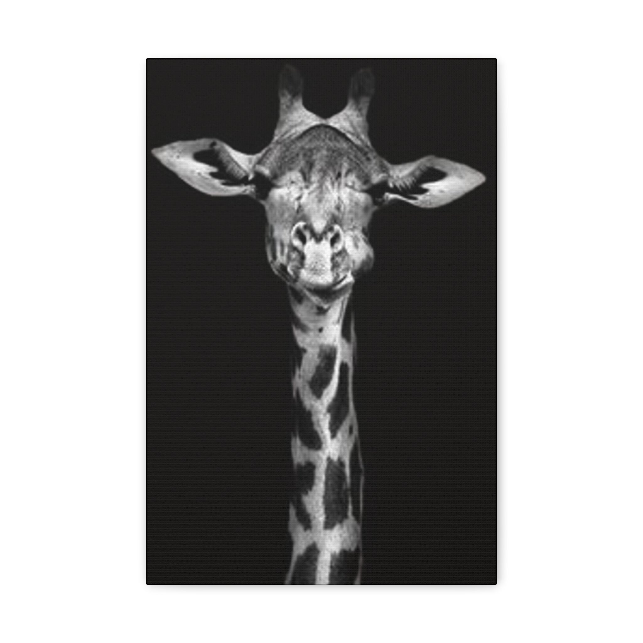 Giraffe Black Canvas -  Fabric Giraffe Wall Canvases for Indoor