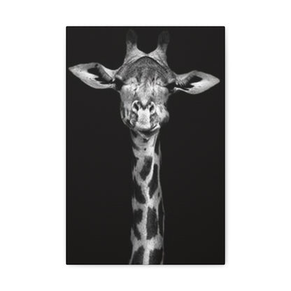 Giraffe Black Canvas -  Fabric Giraffe Wall Canvases for Indoor